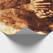 ビッグアイズモンキーコーヒーアート_633c3e6ae98b6de43e0a6dc ラッピングペーパー (角)