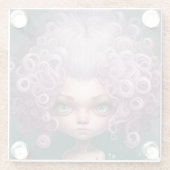 ビッグアイファンタジープリンセスかわいらしビッグアイガール ガラスコースター (裏面)