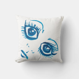 ビッグアイブループリント枕 クッション