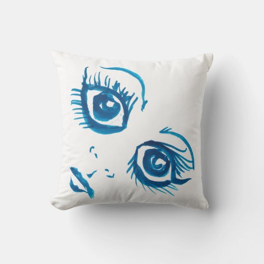 ビッグアイブループリント枕 クッション (正面)