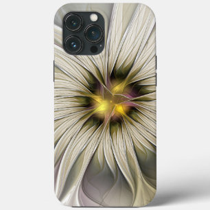 ビッグアイボリーフラワー、抽象的なモダンフラクタルアート iPhone 13 PRO MAXケース
