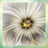 ビッグアイボリーフラワー、抽象芸術モダンフラクタルアート ウィンドウサイン (シート3)