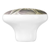 ビッグアイボリーフラワー、抽象芸術モダンフラクタルアート セラミックノブ (側面)