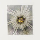 ビッグアイボリーフラワー、抽象芸術モダンフラクタルアート タペストリー (正面)