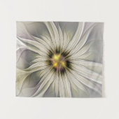 ビッグアイボリーフラワー、抽象芸術モダンフラクタルアート タペストリー (正面(横))