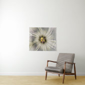 ビッグアイボリーフラワー、抽象芸術モダンフラクタルアート タペストリー (インサイチュ(横))