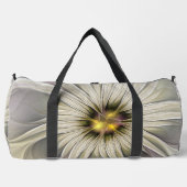 ビッグアイボリーフラワー、抽象芸術モダンフラクタルアート ダッフルバッグ (正面)