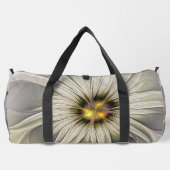 ビッグアイボリーフラワー、抽象芸術モダンフラクタルアート ダッフルバッグ (裏面)