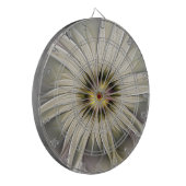 ビッグアイボリーフラワー、抽象芸術モダンフラクタルアート ダーツボード (正面左)