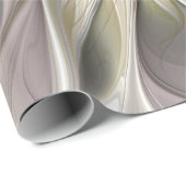 ビッグアイボリーフラワー、抽象芸術モダンフラクタルアート ラッピングペーパー (ロールコーナー)