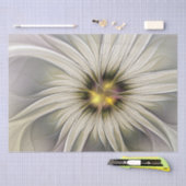 ビッグアイボリーフラワー、抽象芸術モダンフラクタルアート 薄葉紙 (クラフト)