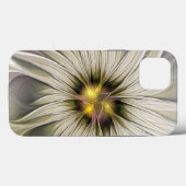 ビッグアイボリーフラワー、抽象芸術モダンフラクタルアート Case-Mate iPhoneケース (裏面 (横))