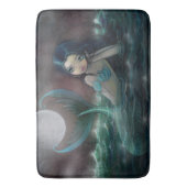 ビッグアイマーメイドキュートファンタジーアートイラストレーション バスマット (正面縦)