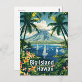 ビッグアイランドハワイヴィンテージ熱帯 ポストカード (正面/裏面)