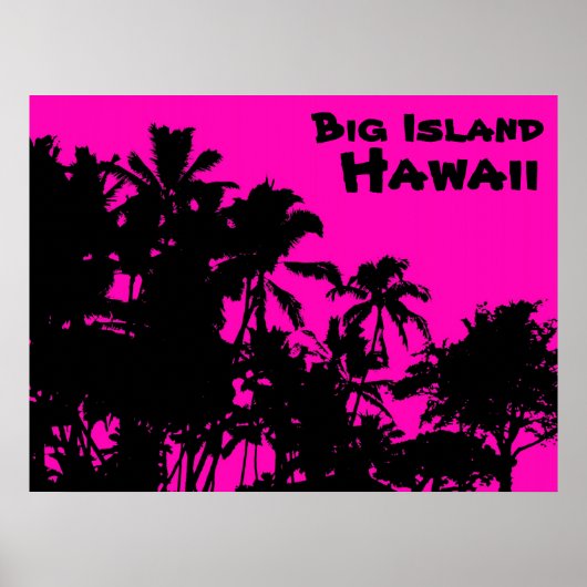 ビッグアイランドピンクのパームのポスターハワイ ポスター (正面)