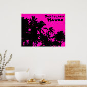 ビッグアイランドピンクのパームのポスターハワイ ポスター (キッチン)