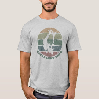 ビッグアイランドポンドのヴィンテージレトロダスティグリーン Tシャツ