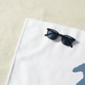 ビッグアイランドポンドニューハンプシャーレイクシルエットマップ ビーチタオル (インサイチュ)