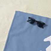 ビッグアイランドポンドニューハンプシャーレイクシルエットマップ ビーチタオル (インサイチュ)