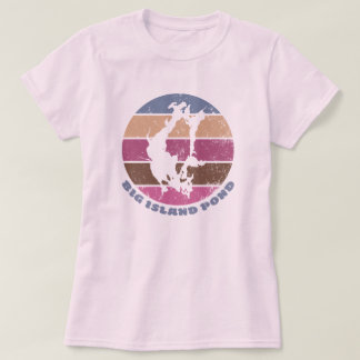 ビッグアイランド池のヴィンテージ・レトロピンク色 Tシャツ