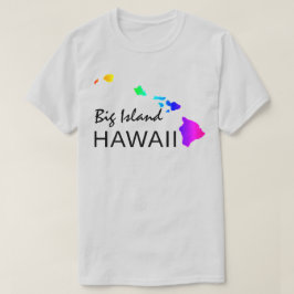 ビッグアイランド – ハワイ諸島ネオンレインボー Tシャツ