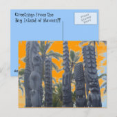 ビッグアイランドtiki像トロピカルサンセットポストカード ポストカード (正面/裏面)