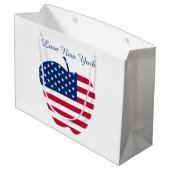 ビッグアップルアメリカ国旗NYC ラージペーパーバッグ (裏面アングル)