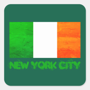ビッグアップル アイルランドルーツ アイルランドの旗 NYC スクエアシール