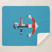 ビッグアメリカン国旗のいかり シェルパブランケット (正面(横))