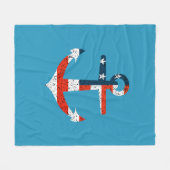 ビッグアメリカン国旗のいかり フリースブランケット (正面(横))