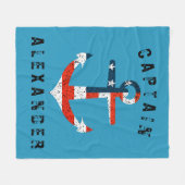 ビッグアメリカン国旗のいかり フリースブランケット (正面(横))