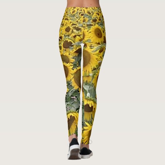 ビッグイエローサンフラワーズフィールドヨガランニングエクササイズ レギンス (裏面)
