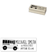 ビッグイエロースクールバスドライバー先生 パーソナライズされた ラバースタンプ (押印)