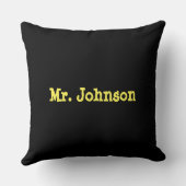 ビッグイエロースクールバスプリントバスドライバー先生 クッション (裏面)