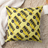 ビッグイエロースクールバスプリントバスドライバー先生 クッション (ブランケット)