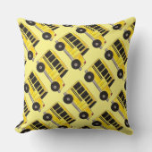 ビッグイエロースクールバスプリントバスドライバー先生 クッション (正面)