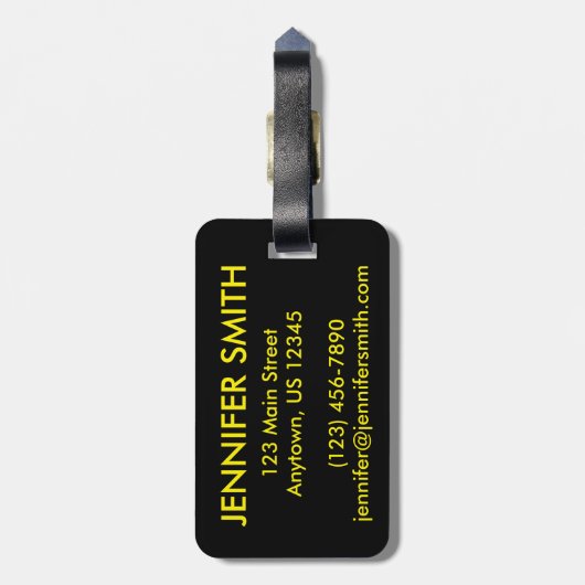 ビッグイエロースクールバス先生輸送 ラゲッジタグ (裏面縦)