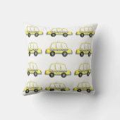 ビッグイエロータクシー市松模様にNYCキャブカーニューヨーク クッション (裏面)