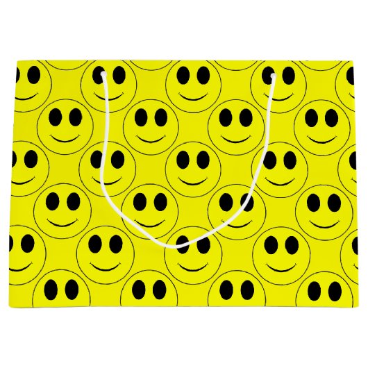 ビッグイエローハッピー顔アロバー ラージペーパーバッグ (正面)