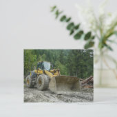 ビッグイエローブルドーザートラクター重機 ポストカード (スタンド正面)