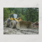 ビッグイエローブルドーザートラクター重機 ポストカード (正面)