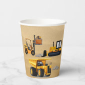 ビッグイエロー建築トラックブルドーザフォークリフト  紙コップ (裏面)