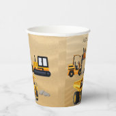 ビッグイエロー建築トラックブルドーザフォークリフト  紙コップ (右)