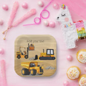 ビッグイエロー建築トラック、誕生日 ペーパープレート (パーティー)