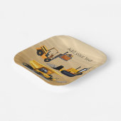 ビッグイエロー建築トラック、誕生日 ペーパープレート (傾斜あり)