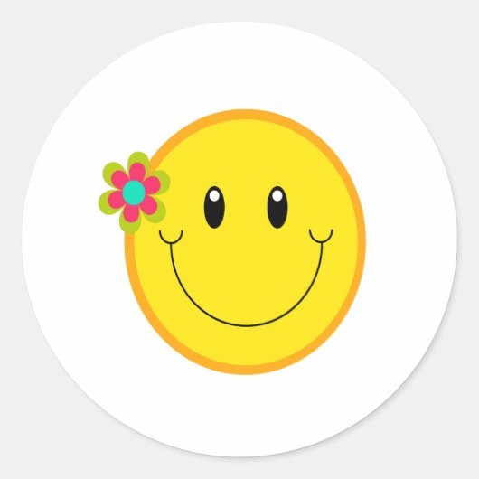 ビッグイエロー顔 ラウンドシール (正面)