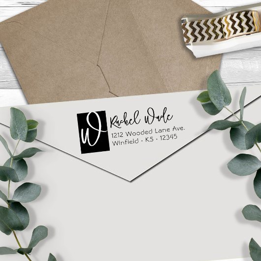 ビッグイニシャルスクリプト差出人住所 セルフインキングスタンプ