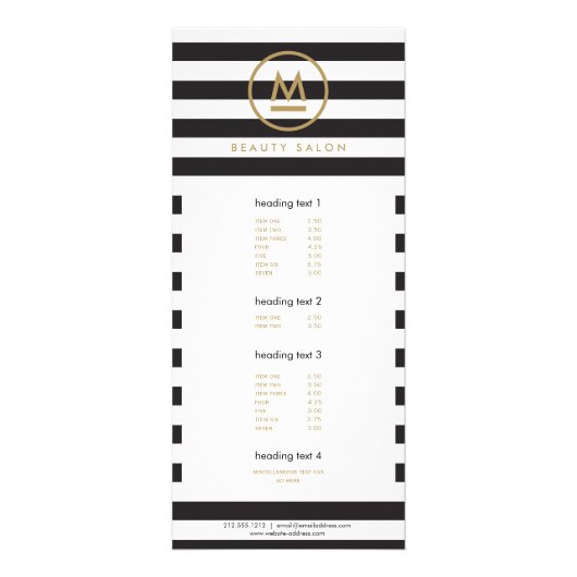 ビッグイニシャルモダンモノグラムはっきりしたオンストライプ ラックカード (正面)