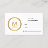 ビッグイニシャルモダンモノグラムアポイントメントカード 予約カード (正面)