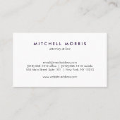 ビッグイニシャルモダンモノグラムオンパープルリネン 名刺 (裏面)